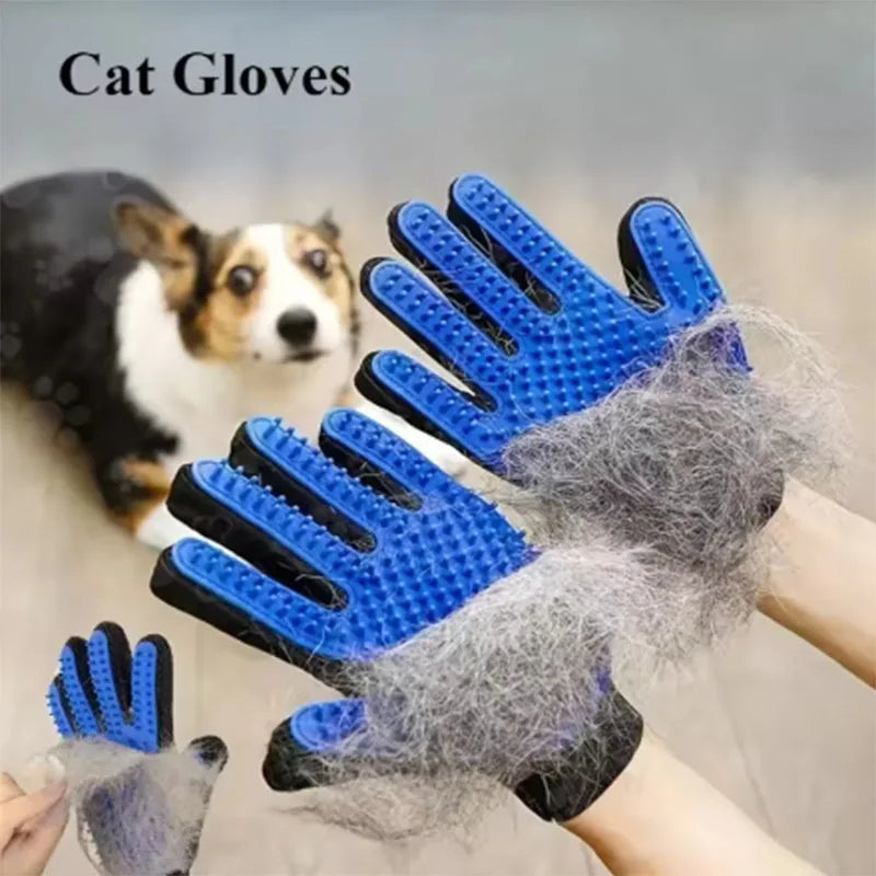 Silicone Pet Grooming Glove – Deshedding Brush for Cats & Dogs