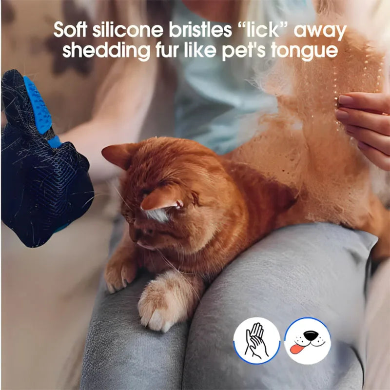 Silicone Pet Grooming Glove – Deshedding Brush for Cats & Dogs