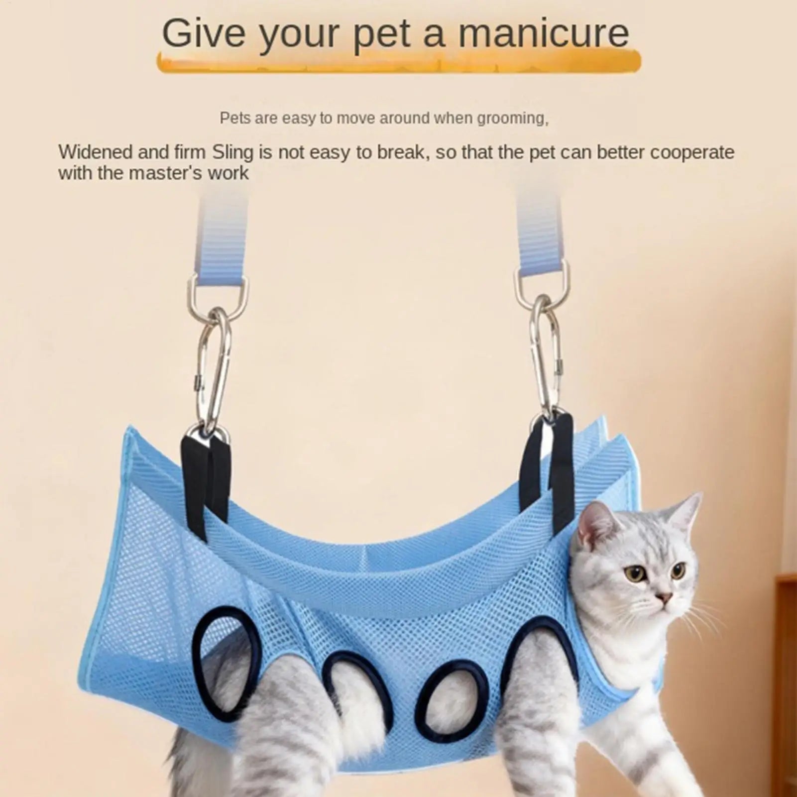 Pet Grooming Hammock – Stress-Free Nail Trimming Sling for Cats & Small Dogs