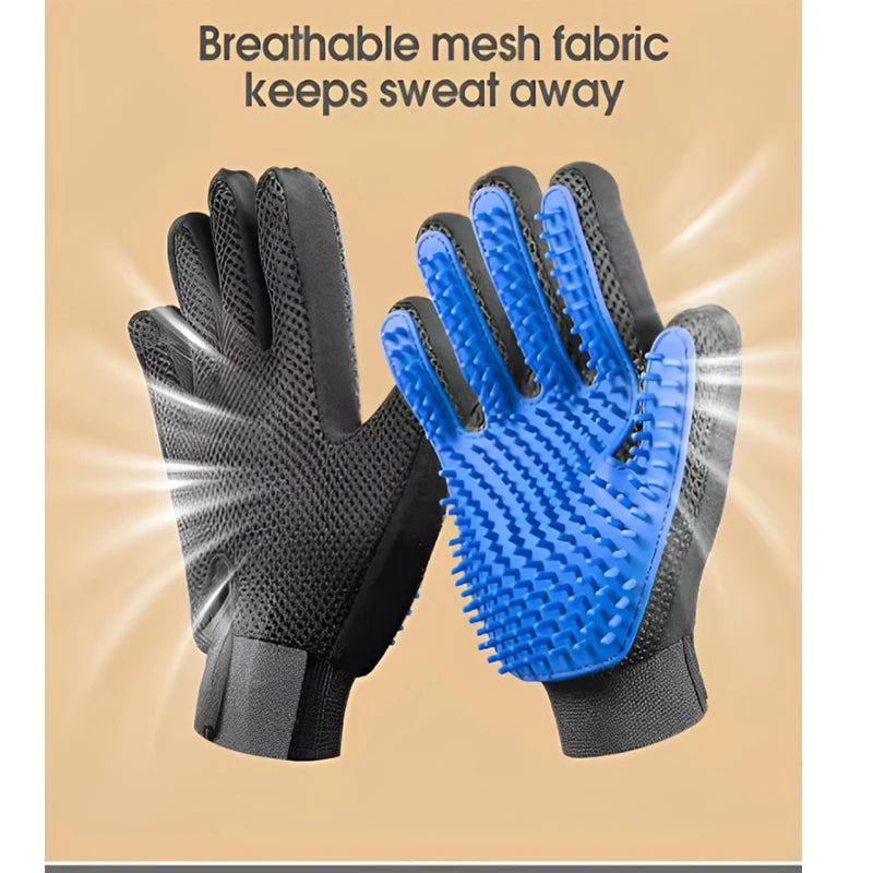 Silicone Pet Grooming Glove – Deshedding Brush for Cats & Dogs